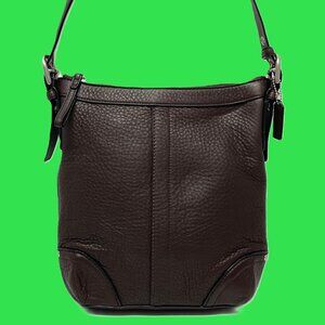 COACH Crossbody Bag Brown Pebbled Leather 12319 Adjustable Strap *EUC* TIMELESS!